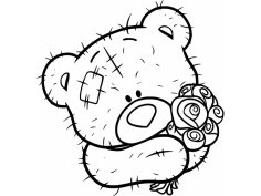 Line Art Bear Face Laser Engraved Vector File