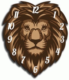 Lion Head Wall Clock Template CDR Vectors File