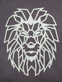 Lion Polygon Art Wall Decor Wall Art Decor 3D Sculpture Laser Cut DXF File