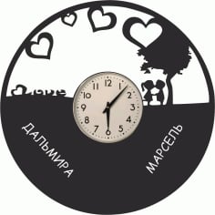 Love Vinyl Clock Laser Cut CDR File