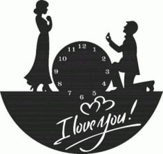 Love You Modern Wall Clock CDR File