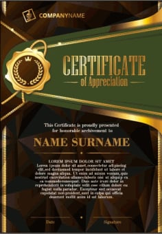 Luxury Diploma and Certificate of Appreciation Template Free Vector