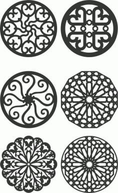 Mandal Decorative Metal Screen Panel DXF File