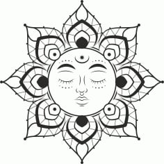 Mandala Sun Vectors File CDR File