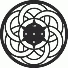 Mandala Wall Clock Design DXF File