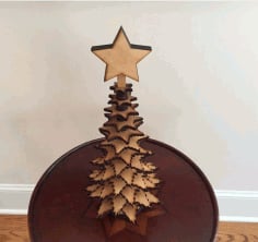 Mini Tabletop Christmas Tree Laser Cut CDR File