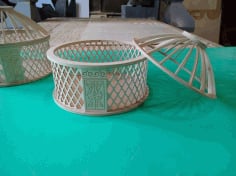 Mongolian Yurt Shaped Box DXF File