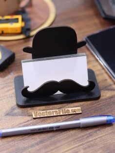 Moustache with Cap Visiting Card Holder Business Card Organizer Laser Cut 3mm DXF and CDR File