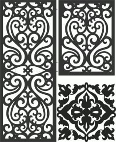 Mural Grill Partition Design Panel Set DXF File