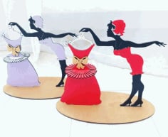 Napkin Laser Cut Doll Holder CDR File