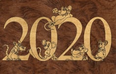 New Year 2020 Template Laser Cut CDR File