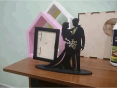 Newly Wed Couple Wooden Stand decoration CDR Vectors File