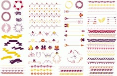 Ornament Color Set Free CDR Vectors File