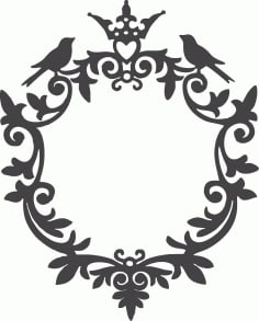 Ornamental Birds Frame DXF File