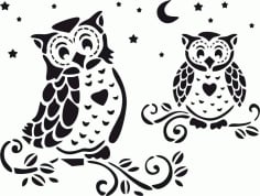 Owl Home Decor Stencil Vector Laser Cut CDR File