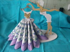 Plywood Doll Tissue Paper Stand Lady Napkin Holder Laser Cut Free CDR File