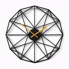 Polygon Wall Clock Laser Cut CDR File