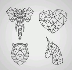 Polygonal Wildlife Animals Free CDR Vectors File