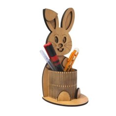 Rabbit Pen Holder Office Desk Bunny Pencil Organizer CDR File