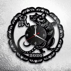 Rat Wall Clock Free Vector CDR File