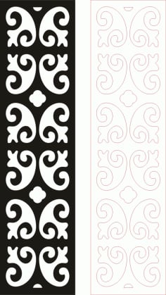 Realistic Black Seamless Panel Design Panels Decorative Laser Cut CDR File