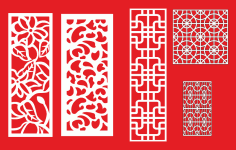 Red Set Screen Grill Panel Design CDR File