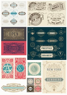 Retro Vintage Decor Elements Free CDR Vectors File