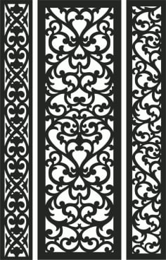 Rich Iron Grill Design Vector Free Panel Set DXF File