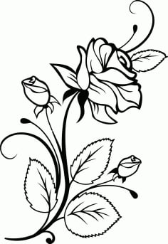 Rose Interior Design Vector Laser Cut CDR File