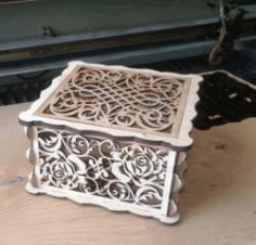 Rose Wood Box for Laser Cut CDR File