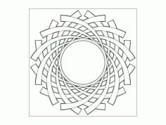 Round Mirror Frame Design Laser Cut CDR File