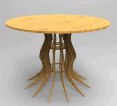 Rustic Indoor Furniture Wooden Table Download Free Vectors DXF File