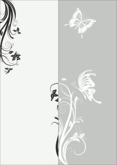 Sandblast Butterfly Grill Pattern Room Divider CDR File