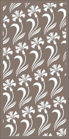 Seamless Floral Room Divider Pattern Laser Cut Free Vector CDR File