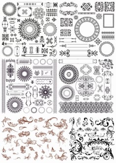 Set of Decor Elements Free CDR Vectors File