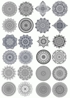 Set Of Decorative Mandala Ornament CDR File