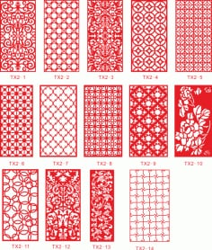 Set of Decorative Seamless Plasma Laser Cut CDR File