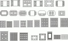 Set Of Floral Plasma Cutting Grill Design CDR File