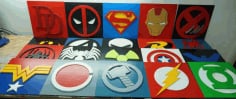 Set of Marvel Logo CNC Laser Cutting Free CDR File