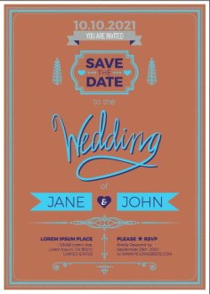 Set Of Wedding Invitation Cards Template Sample Free Vector