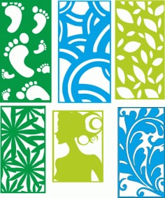 Set Six Decorative Seamless Panel Free CDR File