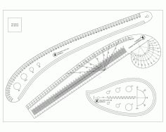 Sewing Ruler Tailor Set Laser Cut CDR File