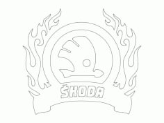 Skoda Logo Vectors File DXF File