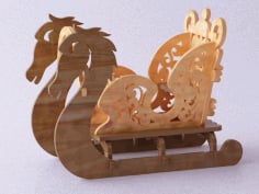 Sleigh Christmas Ornaments Laser Cut CDR File