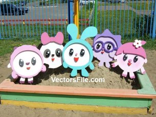 Smeshariki Cartoon Character Laser Cut Template for Decor Idea
