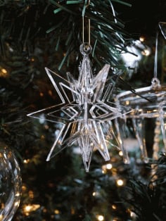 Snowflake Christmas Tree Ornament Laser Cut CDR File