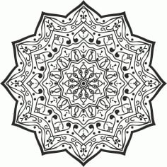 Snowflake Mandala Seamless Panel Free CDR File