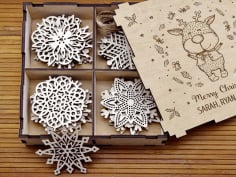 Snowflakes On Christmas Tree Laser Cut CDR File