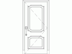 Solid Wood Door CNC Laser Cut DXF File