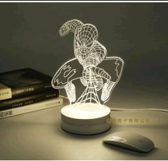 Spider Illusion Lamp CNC Laser Engraving Free CDR Vectors File